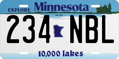 MN license plate 234NBL