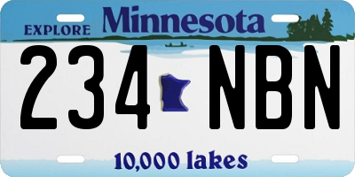 MN license plate 234NBN