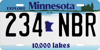 MN license plate 234NBR