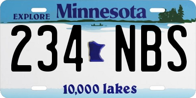 MN license plate 234NBS