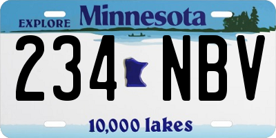MN license plate 234NBV