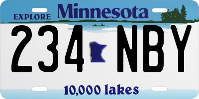 MN license plate 234NBY