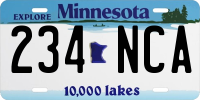 MN license plate 234NCA