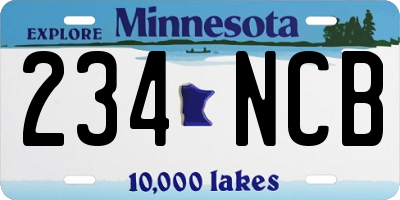 MN license plate 234NCB