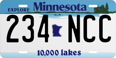 MN license plate 234NCC