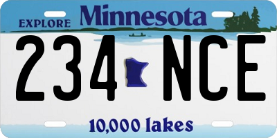 MN license plate 234NCE