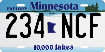 MN license plate 234NCF