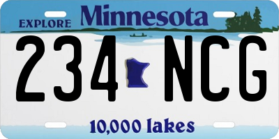 MN license plate 234NCG