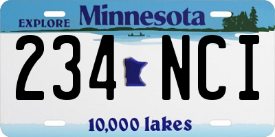 MN license plate 234NCI