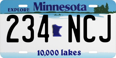 MN license plate 234NCJ