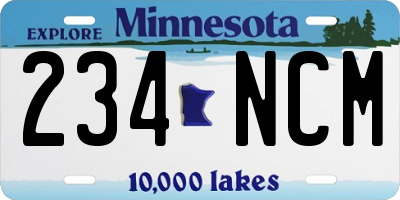 MN license plate 234NCM