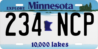MN license plate 234NCP