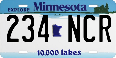 MN license plate 234NCR