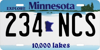 MN license plate 234NCS