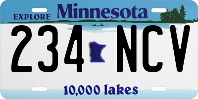 MN license plate 234NCV