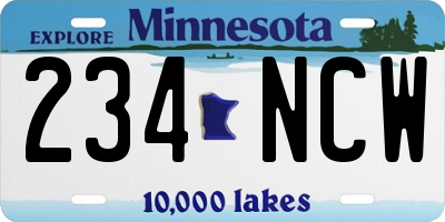 MN license plate 234NCW
