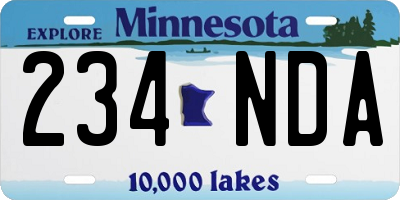 MN license plate 234NDA