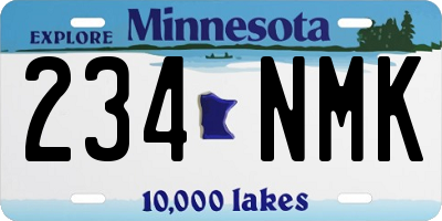 MN license plate 234NMK