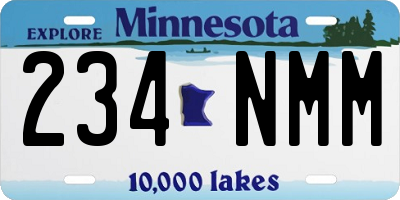 MN license plate 234NMM