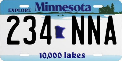 MN license plate 234NNA