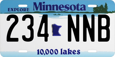 MN license plate 234NNB