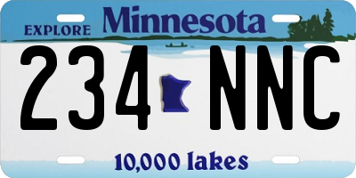 MN license plate 234NNC
