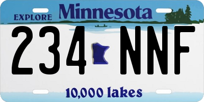 MN license plate 234NNF