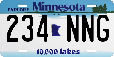 MN license plate 234NNG