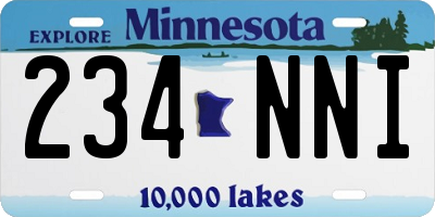 MN license plate 234NNI