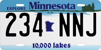 MN license plate 234NNJ