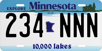 MN license plate 234NNN