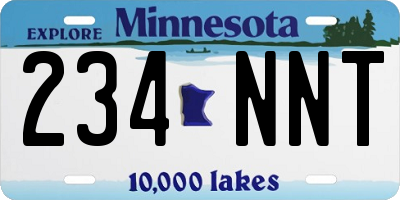 MN license plate 234NNT