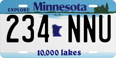 MN license plate 234NNU