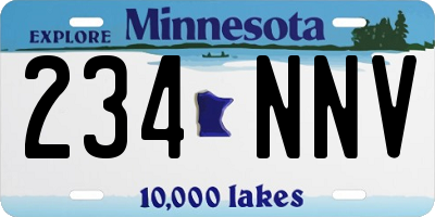 MN license plate 234NNV