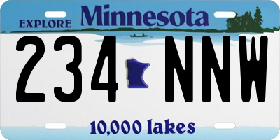 MN license plate 234NNW