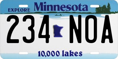 MN license plate 234NOA