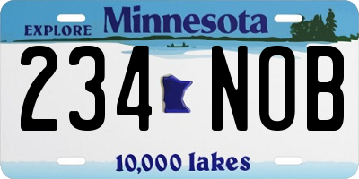 MN license plate 234NOB
