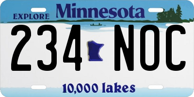 MN license plate 234NOC