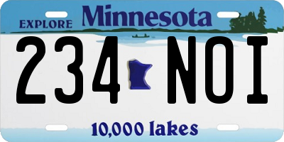 MN license plate 234NOI