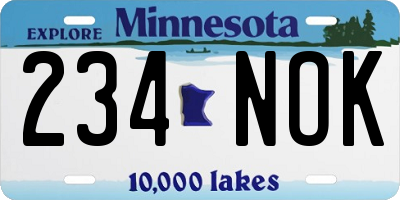 MN license plate 234NOK