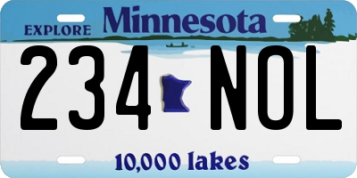 MN license plate 234NOL