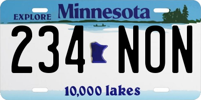 MN license plate 234NON