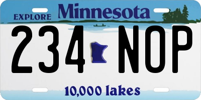 MN license plate 234NOP
