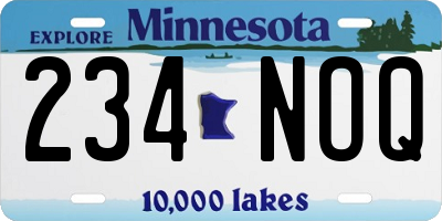 MN license plate 234NOQ