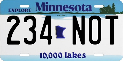 MN license plate 234NOT
