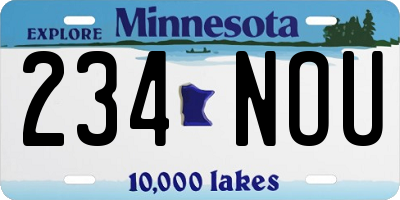 MN license plate 234NOU