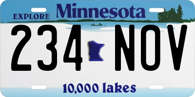 MN license plate 234NOV