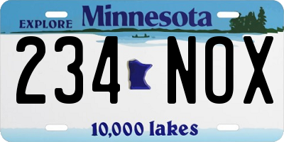 MN license plate 234NOX