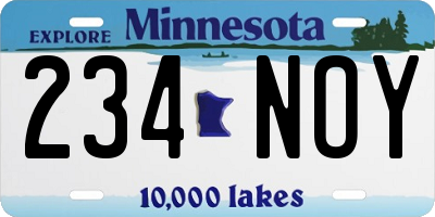 MN license plate 234NOY