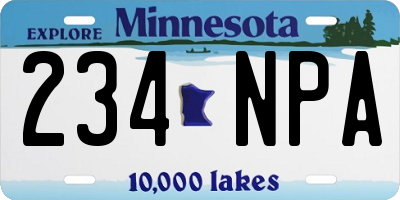 MN license plate 234NPA